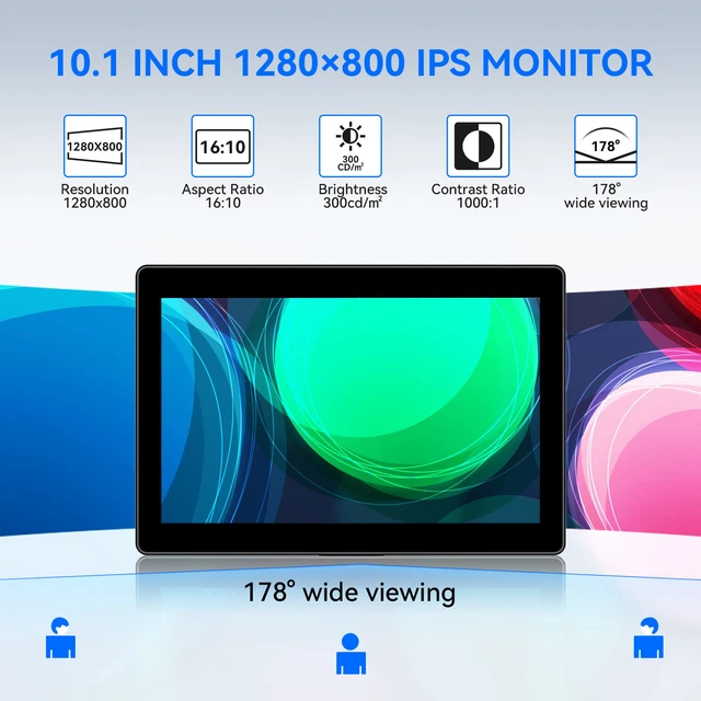 EYOYO 10INCH RASPBERRY Pi Touch Screen Small VGA AV HDMI Portable IPS ...