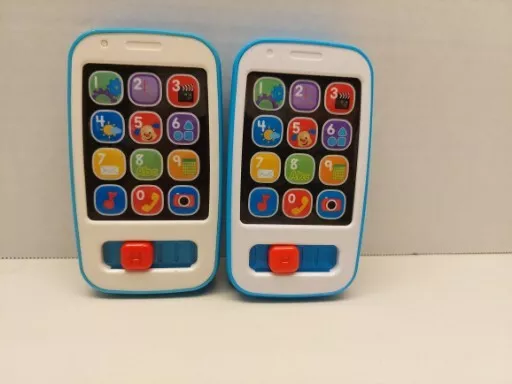 TWO Fisher-Price 2.5X5" Lighted Musical Talk Phone Interactive Educational Toy