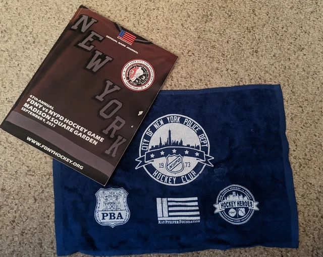9/11 20TH ANNIVERSARY FDNY vs NYPD Hockey Game Journal & Towel MSG, NYC