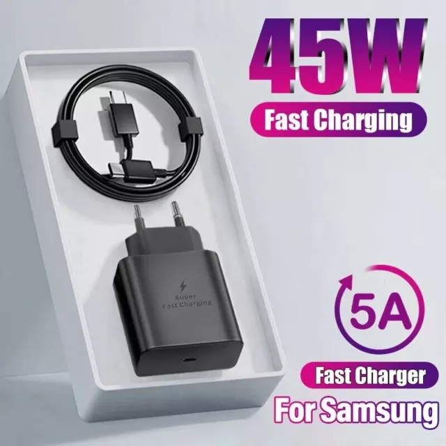 PD 45W Chargeur Super Rapide USB-C + Câble SAMSUNG GALAXY S24 S23 S22 PLUS ULTRA