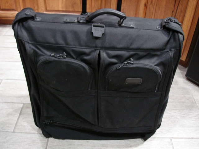Tumi Black Xl Garment Bag 2- Wheeled Travel Luggage Ballistic Nylon Suitcase Euc 2