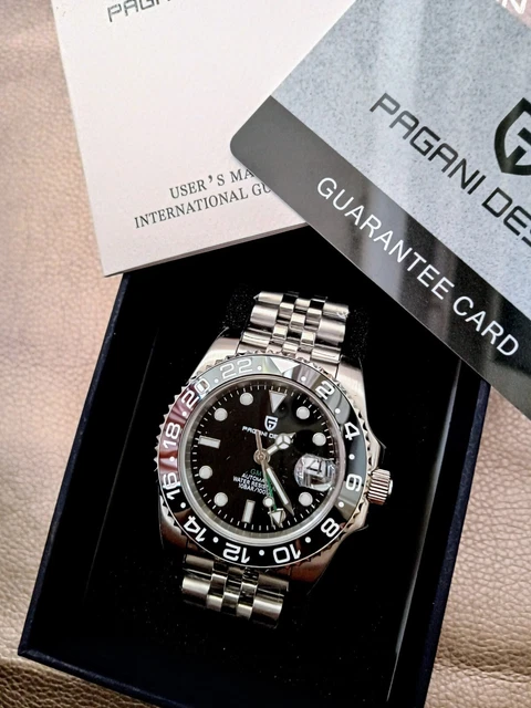 Nero Orologio Automatico 43 Mm In Bronzo Con Cinturino In Alcantara Big - Foto 7