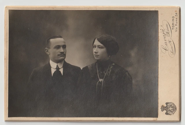 Matteo Cavaja' Succ. A. Rocca Torino Fotografia Ricordo Ritratto Giovane Coppia