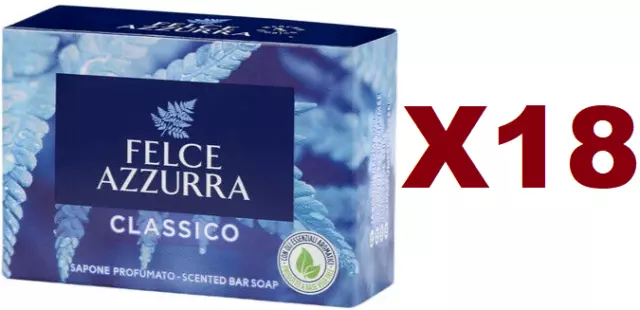 18 Pz Saponetta Felce Azzurra Sapone Solido Profumato Classico 100Gr