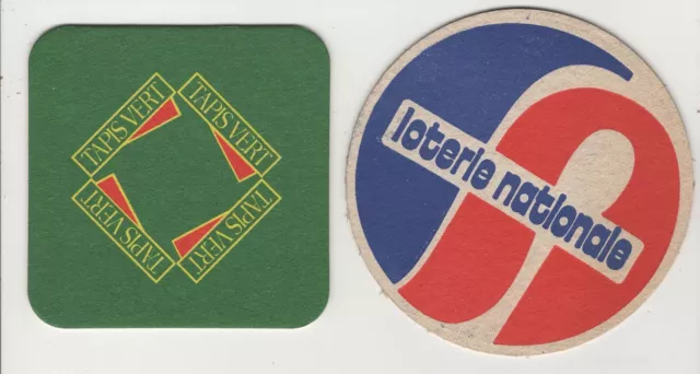 2 sous bocks  Loterie nationale --  bierdeckel/beermat/bierviltje/coaster