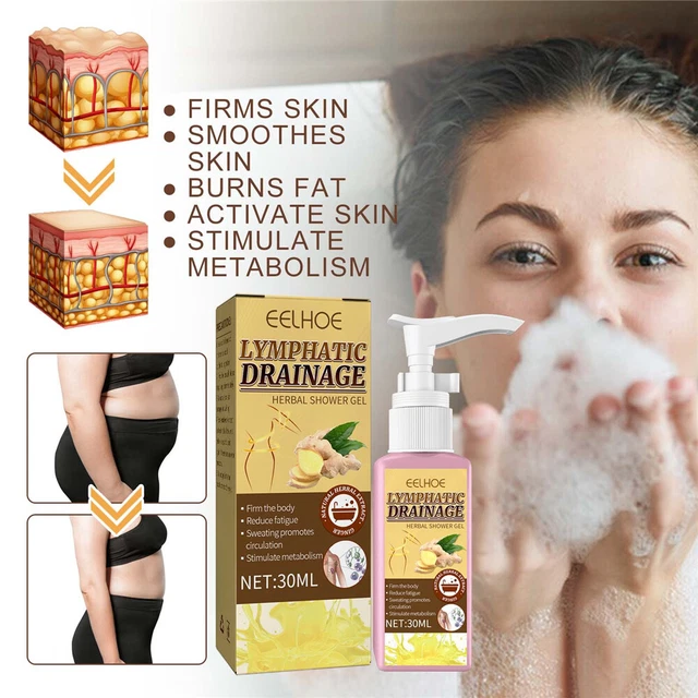 Ginger Shower Body Slimming Gel, Lymphatic Drainage Herbal Shower Wash Liquid