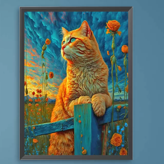 DIY Oil Painting by Numbers Tabby Cat Paint by Number Kits Oil Painting  Canvas for Adults and Kids Paintings for Home