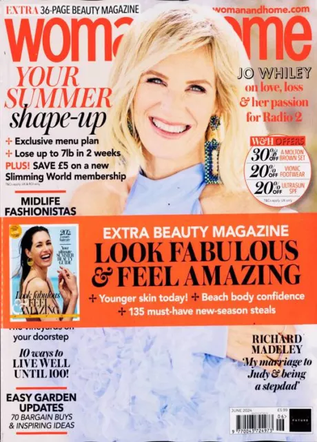 Woman & Home Compact Size Magazine June 2024 ~ Jo Whiley Cover ~ Plus Extra Mag