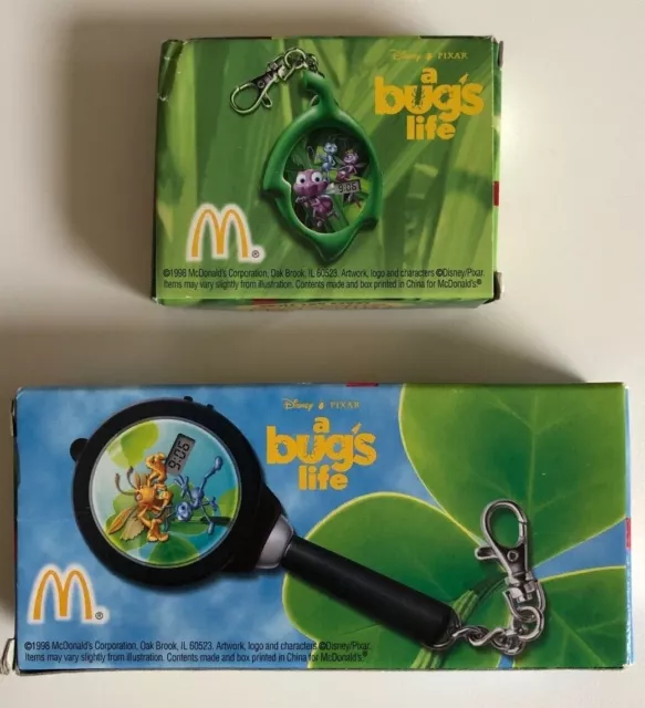 Vintage Disney McDonalds 1998 A Bugs Life Clip Tock Watch 2-pack variety