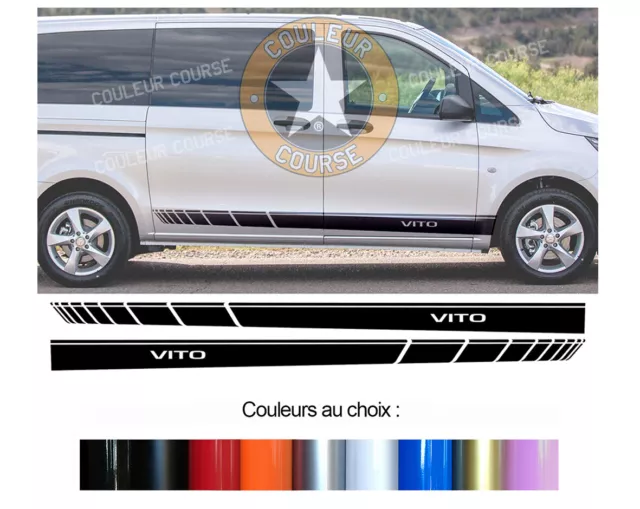 2 X Bandes Deco Bas De Caisse Pour Mercedes Vito Autocollant Sticker Bd573-67