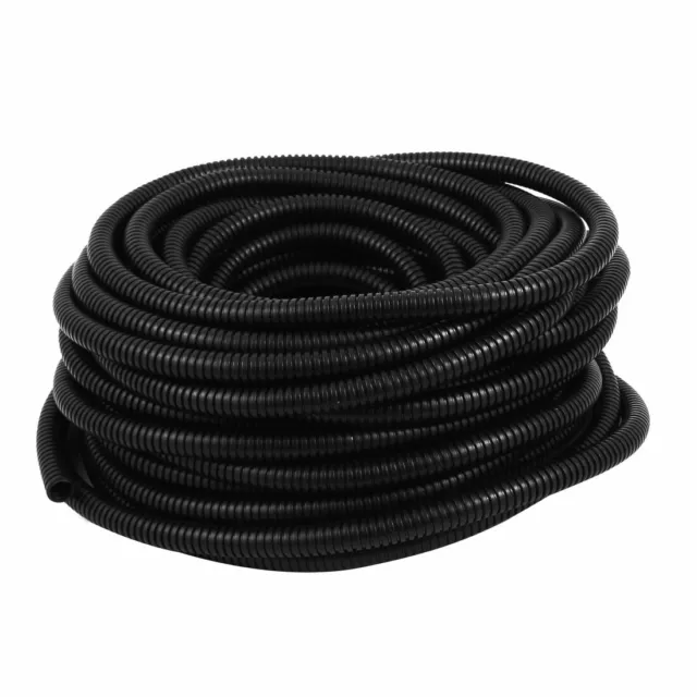 16.8 M 10 x 13 mm Plastic Corrugated Conduit Tube for Garden,Office Black