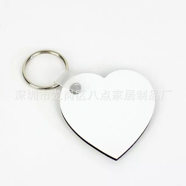 Heart Blank MDF Board Sublimation Printing Keyrings For Heat Press Machine 10Pcs