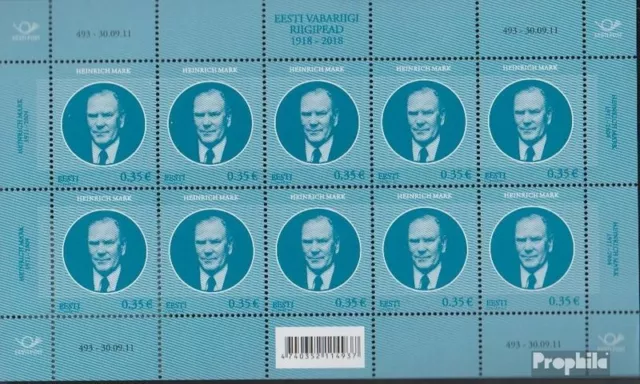 Estonia 708Klb Sheetlet (complete issue) unmounted mint / never hinged 2011 Mark