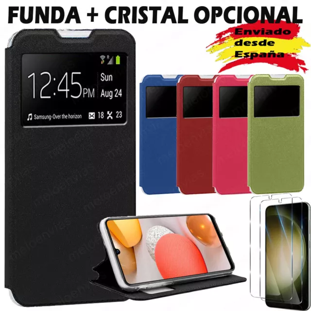 Funda + Cristal Templado XIAOMI REDMI A1 Libro Estuche Tapa Soporte Con Ventana