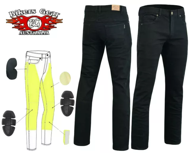 Men's Motorcycle Motorbike Stretch Jeans fully Lined with DuPont™ KEVLAR® fiber