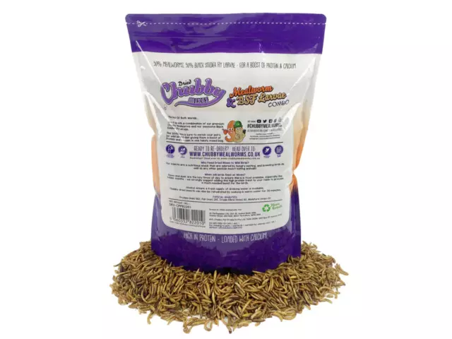 1Kg Chubby Dried Mealworm & Black Soldier Fly Mix 2