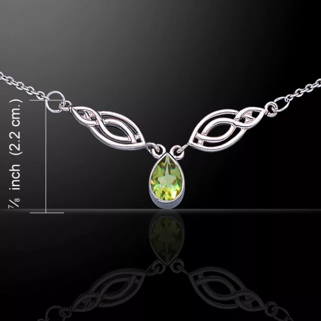 Celtic Knot .925 Sterling Silver Laced Filigree Necklace Gem Peter Stone Jewelry