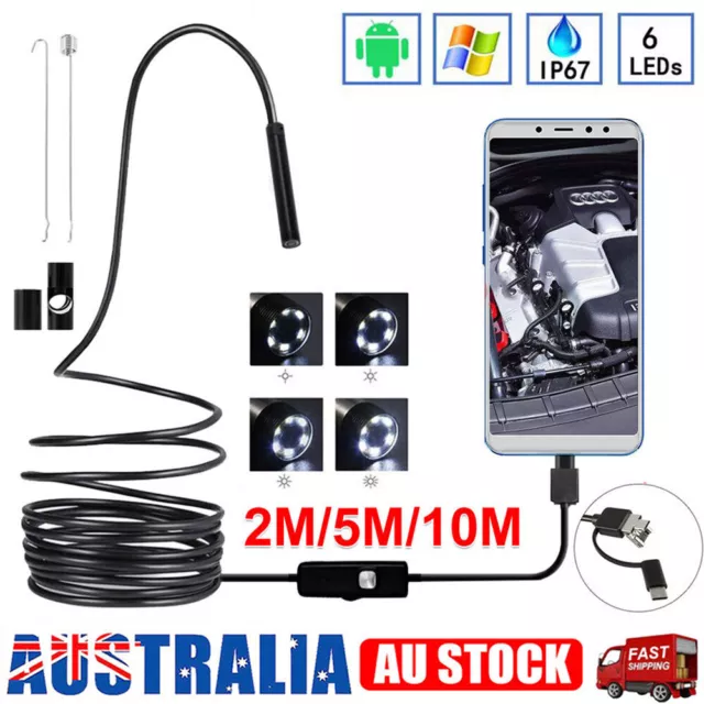 Waterproof HD Endoscope USB Type-C Borescope Snake Inspection Camera For Android