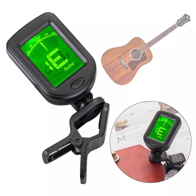 For Ukulele Violin Electric Tuner Digital Chromatic LCD Clip-On For Bass Guitar