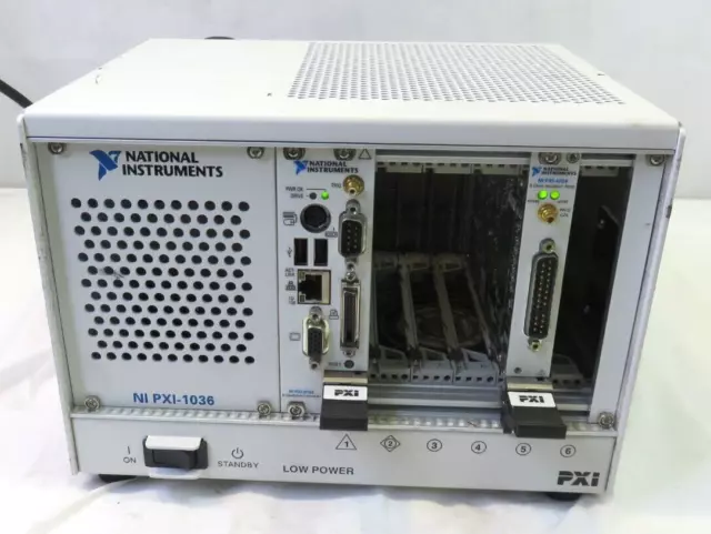 National Instruments 6-slot Chassis w/ Power Supply & Modules, FOR PARTS/ REPAIR