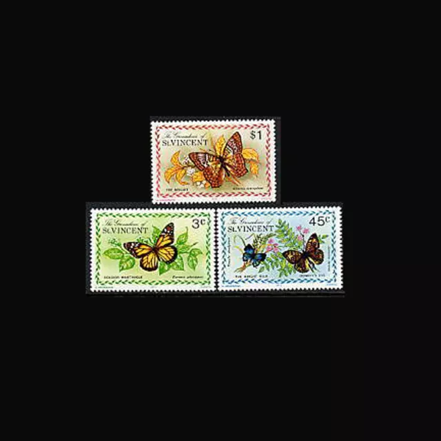 St Vincent Gr, Sc #60,63,64, MH, 1975, Butterflies, insects, IRDAS8P-9