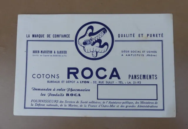 Ancien BUVARD COTONS ROCA PANSEMENTS old blotting paper blotter COTTON BANDAGE