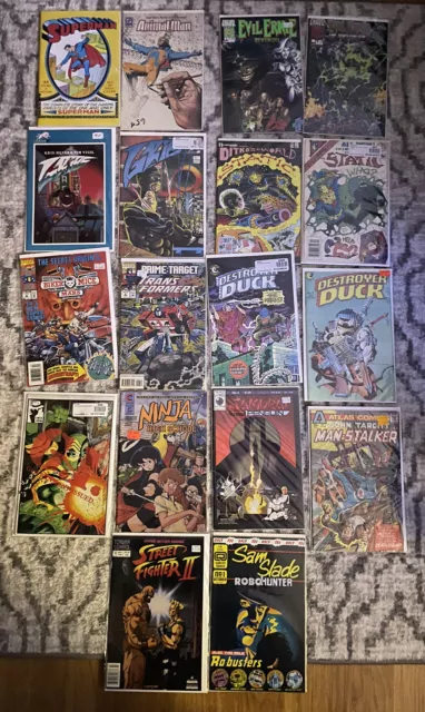 Comic book Lot of 18 Indie / Uncommon / Destroyer duck, Evil Ernie, Grips