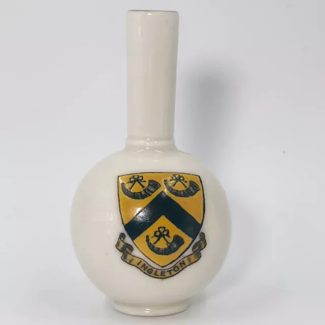 Vintage Wh Goss Crested China - Model Of Ancient Southwold Jar - Ingleton Crest