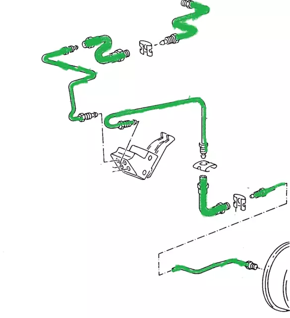 Bremsleitungssatz Satz Bremsleitungen + Bremsschläuche Golf 3 hinten Trommel