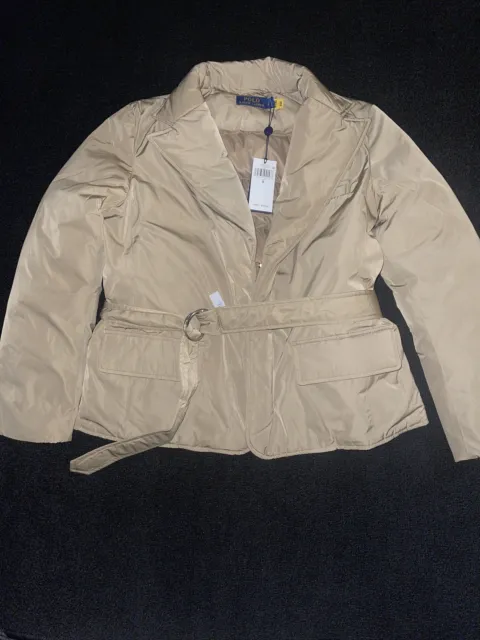 Polo Ralph Lauren Belted Down Puffer Jacket Size S Women’s Water Repellent NWT