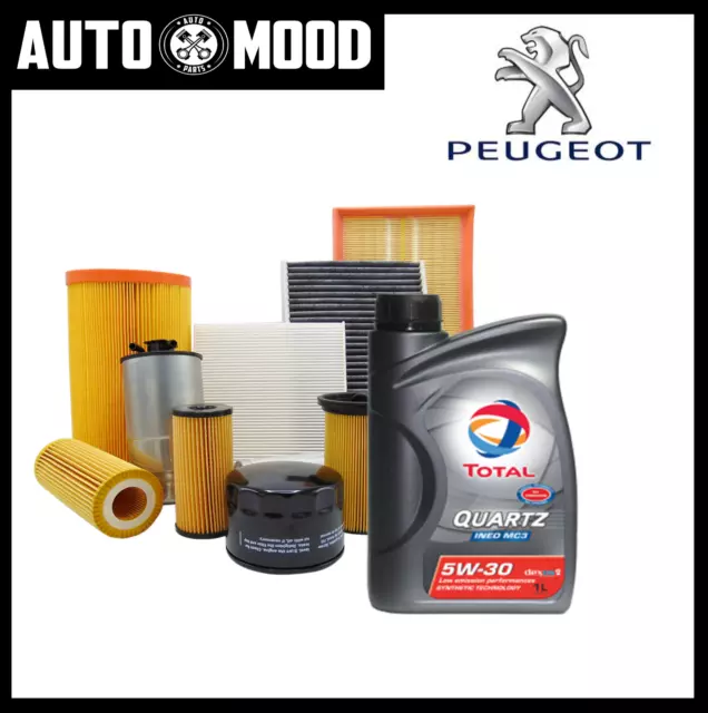 Kit Tagliando Peugeot 1.6 Hdi 110Cv 109Cv 66Kw 4 Filtri + 4Lt Olio Total 5W30