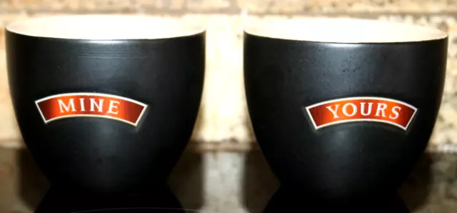 Baileys Irish Cream MINE and YOURS Set 2 Cups Coffee Liquor Ceramic Barware. New
