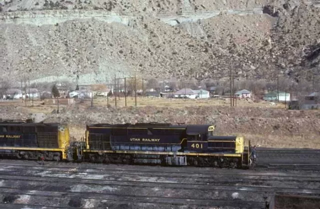 Utah Ry 401 @ MARTIN, UTAH_JAN 1976__ORIGINAL TRAIN SLIDE