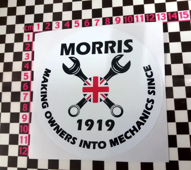 Funny Morris Mechanics Sticker - Minor Mini 1300 Cooper Marina Oxford Traveller