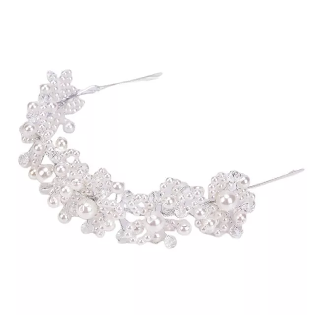 Bridal Wedding Headband Crystal Flower Tiara Crown Pearl Rhinestone Hair