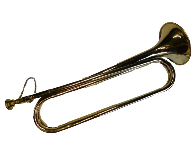 Vn14 - Extra-Large Brass Bugle Horn - Cavalry Style Army Military Anzac Theatre