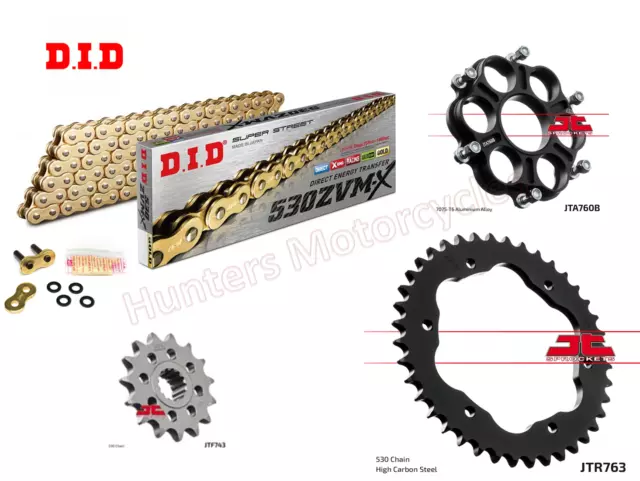 Ducati 1260 Multistrada DID Gold ZVMX-Ring Chain and JT Sprocket Kit (18 to 22)