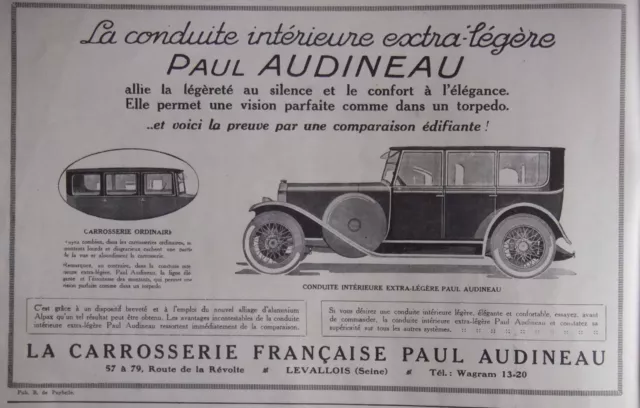 Publicité 1925 Carrosserie Française Paul Audineau - Advertising