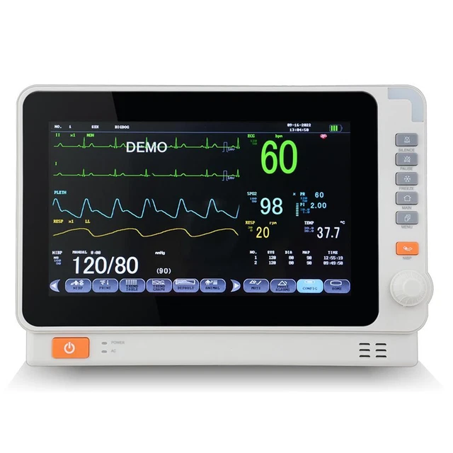 ECG NIBP RESP TEMP SPO2 PR VET Veterinary Patient Monitor 10 inch Screen