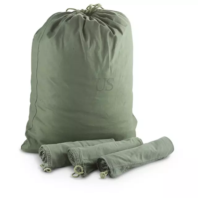 US Army BARRACKS BAG OD Green 100% Cotton Large Laundry Bag Military USGI