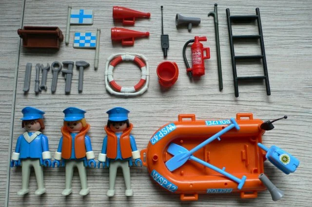 PLAYMOBIL VINTAGE BATEAU police N° 3539 de 1979 + boîte d'origine EUR