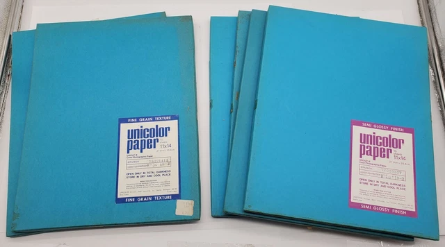 Vintage Unicolor Print Photographic Paper Estimated 140-180 Sheets? 11" x 14"