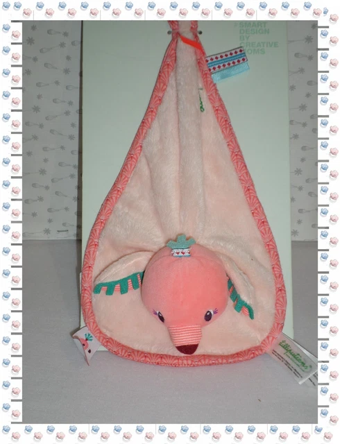 # - Doudou Plat Marionnette Anaïs  Flamant Rose Attache Sucette Lilliputiens