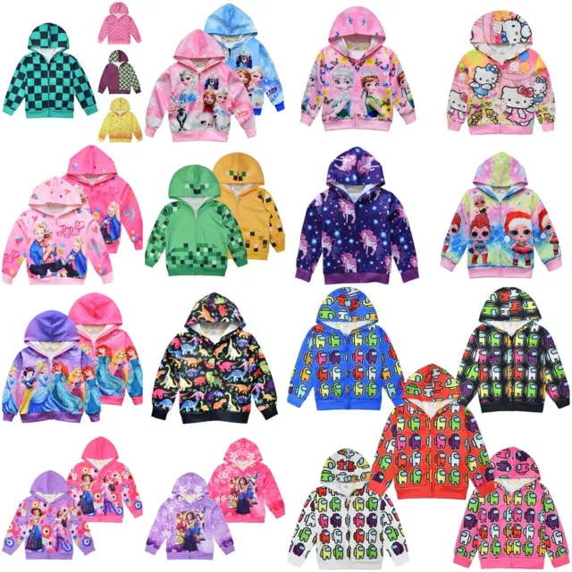 Kids Boys @mong Us Zipper Hooded Jacket Toddler Girls Hoodie Coat Top Outerwear