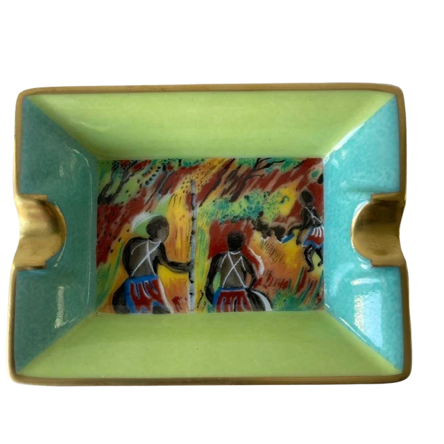 HERMES AFRICAN TRIBE Interior Tray Decorative Plate Colorful