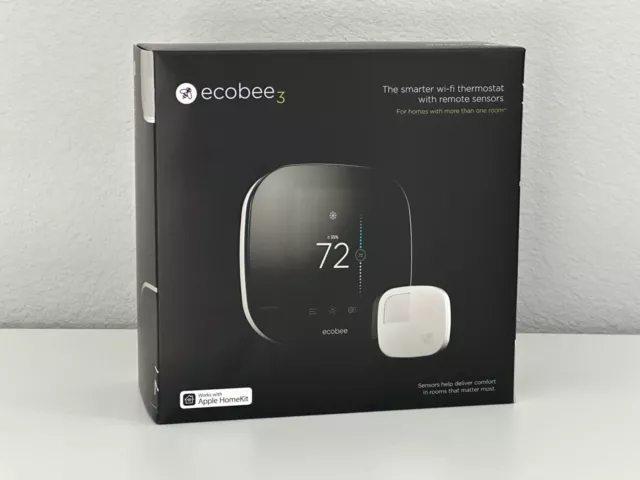 ecobee 3 Smart Wi-Fi Thermostat with Room Sensor (EB-STATE3-02) Open Box New