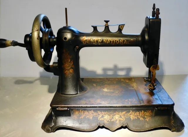Vintage New National Sewing Machine Antique Hand Crank