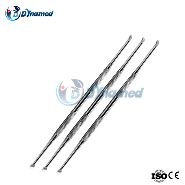 3 Pcs Dental Molt #2/4 Periosteal Elevator Bone Curette Double Ended