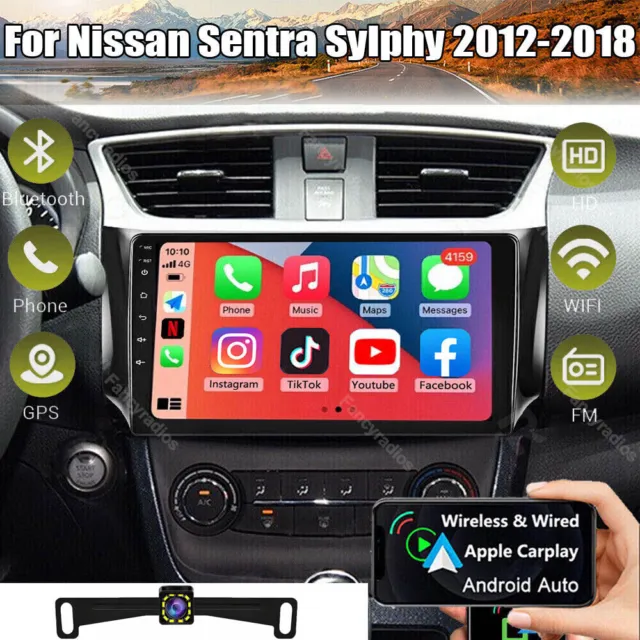 Android 13 Car Stereo Radio Apple Carplay GPS For Nissan Sentra Sylphy 2012-2018