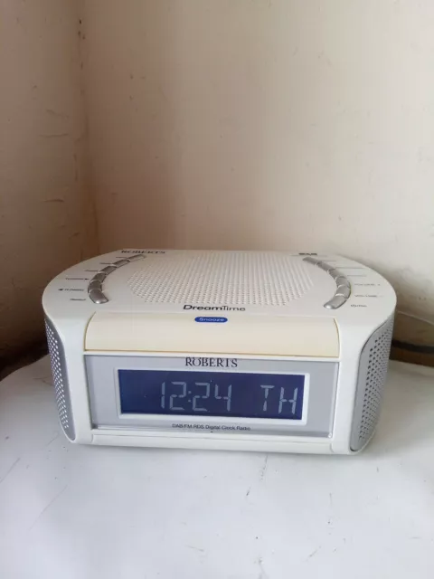 Roberts Dreamtime DAB/FM RDS Digital Clock Radio + Alarm White Working